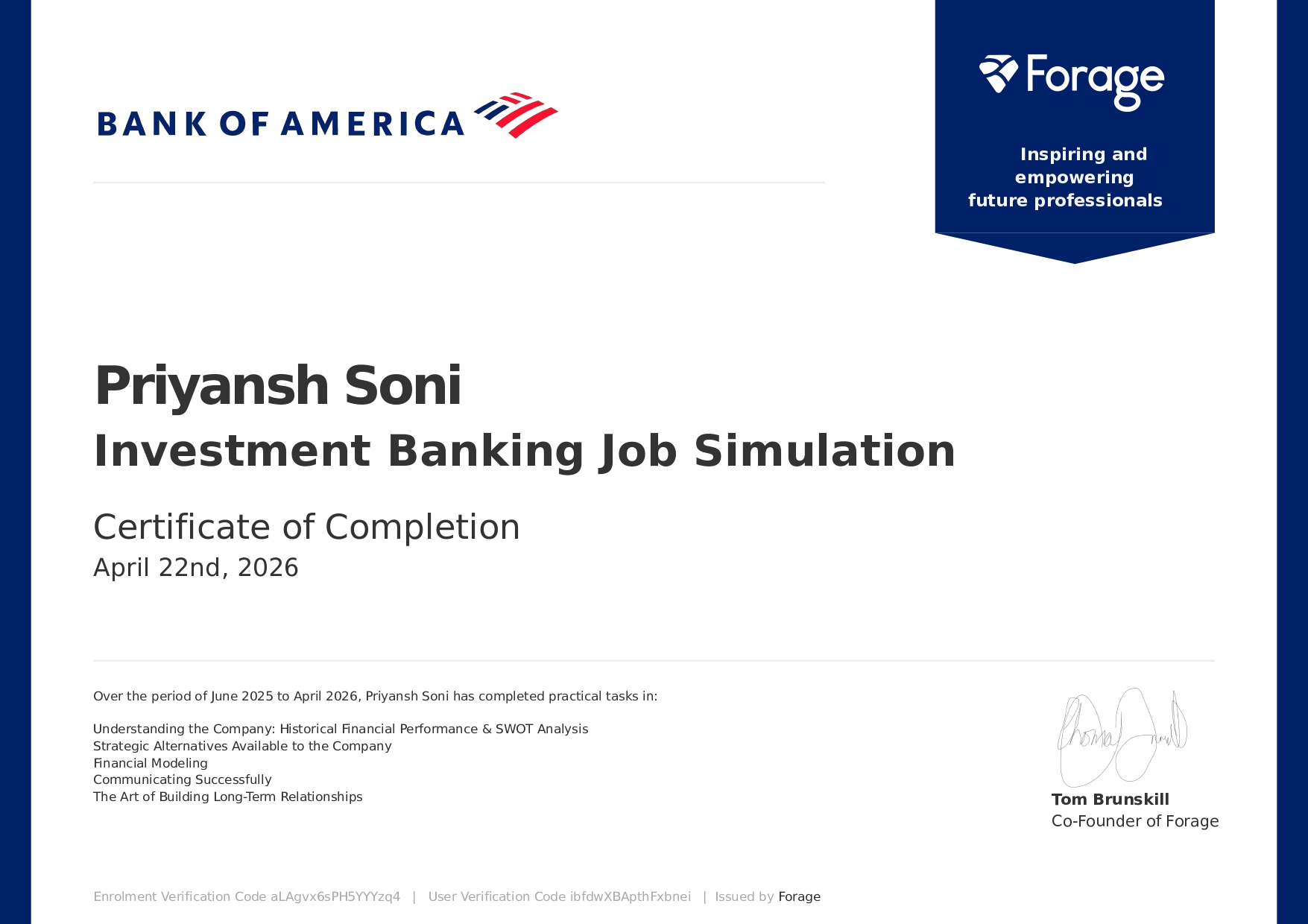 Bank Of America Investment Banking